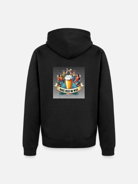 make Beer No War Logo - Unisex Premium Bio Zip Hoodie - Schwarz