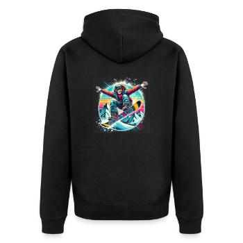 Snowboard Jump - Unisex Premium Organic Zip Hoodie - black - Back - Nico (187cm)
