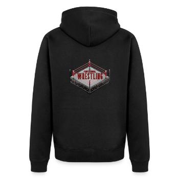 professional wrestling - Unisex Premium Bio Zip Hoodie - Schwarz - Hinten - Nico (187cm)