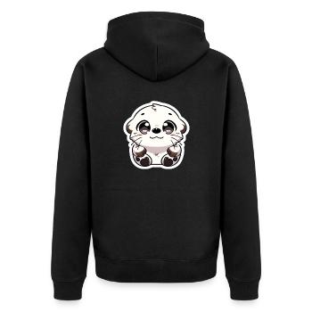 Adorable Otter - Cuddly and Cute - Unisex Premium Organic Zip Hoodie - black - Back - Nico (187cm)