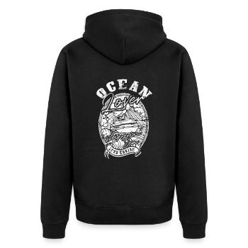 Ocean Lover Cruise - Unisex Premium Organic Zip Hoodie - black - Back - Nico (187cm)