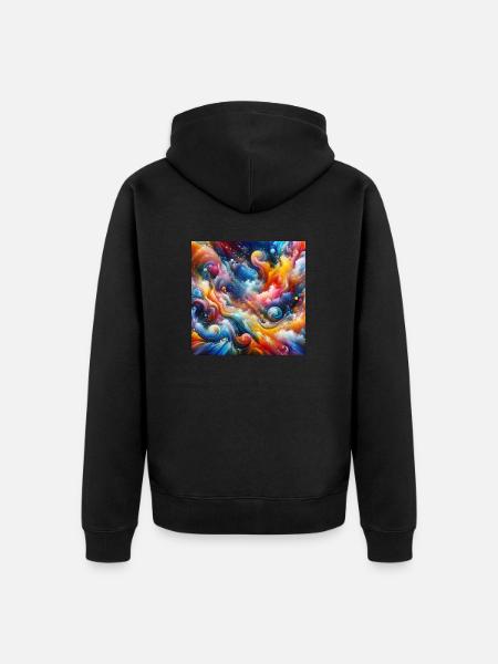 Vibrant Abstract Art - Unisex Premium Organic Zip Hoodie - black