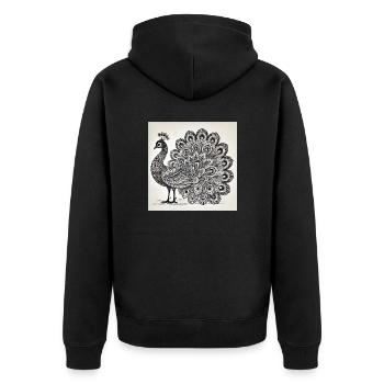 Freistil I - Unisex Premium Bio Zip Hoodie - Schwarz - Hinten - Nico (187cm)