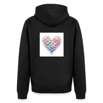 Valentinstag Speziell - Unisex Premium Bio Zip Hoodie - Schwarz - Hinten - Nico (187cm)