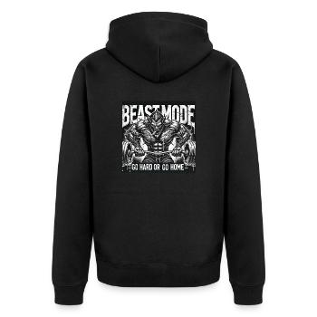 Mode logo - Veste à capuche bio Premium Unisexe - noir - Dos - Nico (187cm)