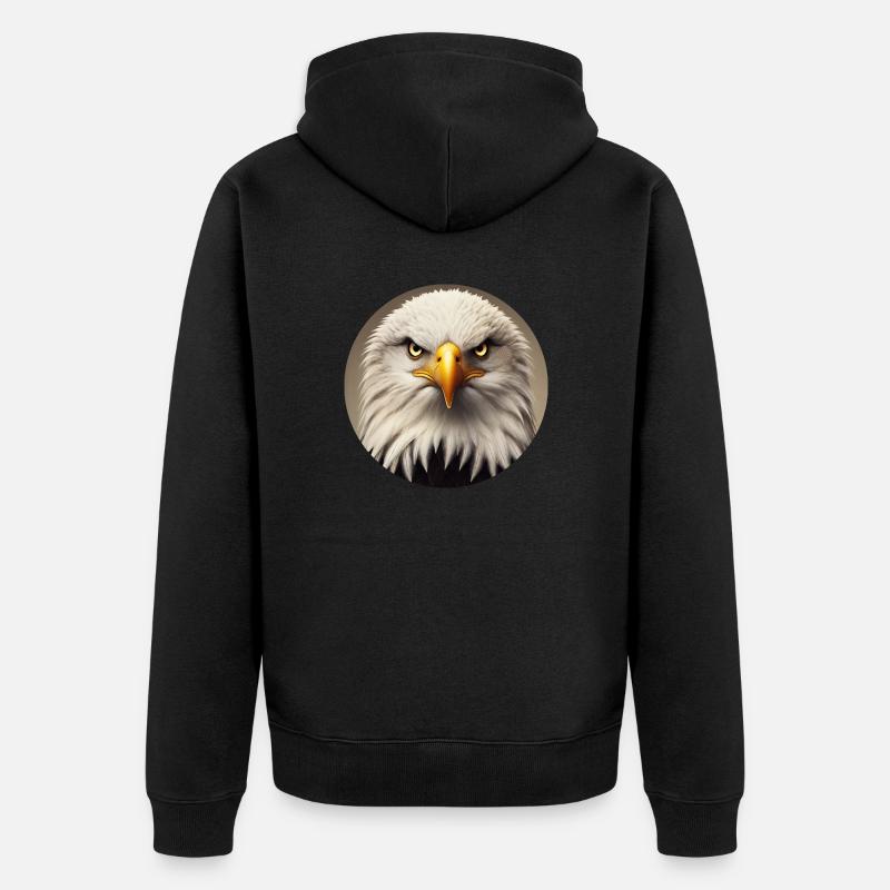 Pygargue à tête blanche - Veste à capuche bio Premium Unisexe - noir
