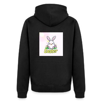 Hasenglück & Ostertraum - Unisex Premium Bio Zip Hoodie - Schwarz - Hinten - Nico (187cm)