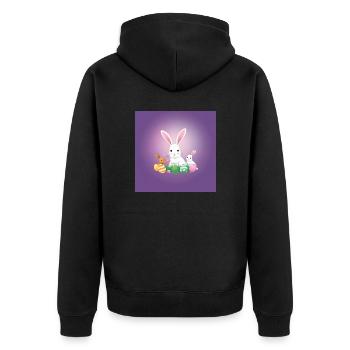 Glückliche Osterhasen Familie - Unisex Premium Bio Zip Hoodie - Schwarz - Hinten - Nico (187cm)