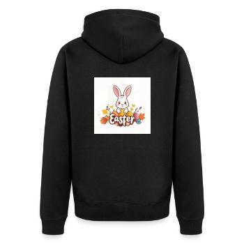Zauberhafter Osterhase - Unisex Premium Bio Zip Hoodie - Schwarz - Hinten - Nico (187cm)