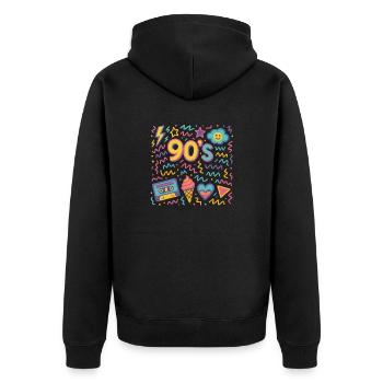 Années 90 - Veste à capuche bio Premium Unisexe - noir - Dos - Nico (187cm)
