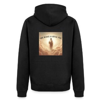 The Bass Is With You - Unisex Premium Bio Zip Hoodie - Schwarz - Hinten - Nico (187cm)