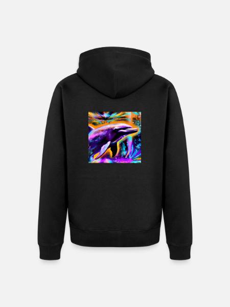 Delphin - Unisex Premium Bio Zip Hoodie - Schwarz