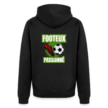 footeux passionné - Veste à capuche bio Premium Unisexe - noir - Dos - Nico (187cm)