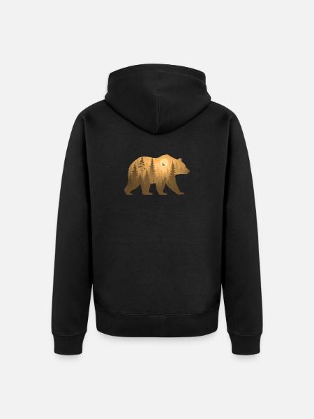 Bärenstark - WiederWilderLeben - Unisex Premium Bio Zip Hoodie - Schwarz