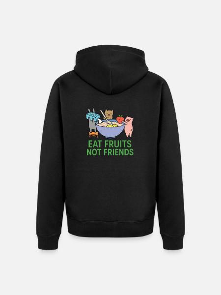 Vegan Food - Unisex Premium Bio Zip Hoodie - Schwarz