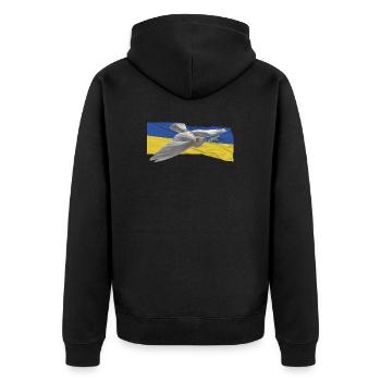 Peace Ukraine - Unisex Premium Organic Zip Hoodie - black - Back - Nico (187cm)