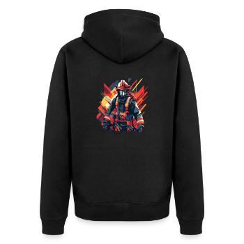 Heroes of Fire - Unisex Premium Organic Zip Hoodie - black - Back - Nico (187cm)