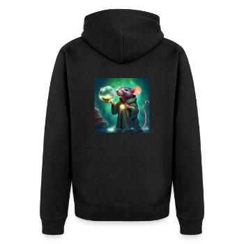 Luzetos 🫧🫧🫧 - Unisex Premium Bio Zip Hoodie - Schwarz - Hinten - Nico (187cm)