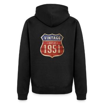 73 Jahre alter Jahrgang 1951 Limitierte Auflage 73. - Unisex Premium Bio Zip Hoodie - Schwarz - Hinten - Nico (187cm)