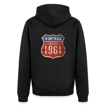 63 ans Millésime 1961 Edition Limitée 63ème - Veste à capuche bio Premium Unisexe - noir - Dos - Nico (187cm)