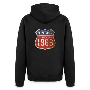 58 Jahre alter Jahrgang 1966 Limitierte Auflage 58. - Unisex Premium Bio Zip Hoodie - Schwarz - Hinten - Nico (187cm)
