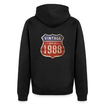 36 Jahre alter Jahrgang 1988 Limitierte Auflage 36. - Unisex Premium Bio Zip Hoodie - Schwarz - Hinten - Nico (187cm)