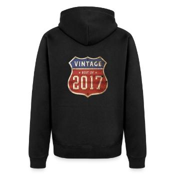 17 Years Old Vintage 2017 Limited Edition 7th - Unisex Premium Organic Zip Hoodie - black - Back - Nico (187cm)