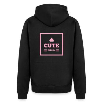 Geschenkidee BABY Kleinkind - Unisex Premium Bio Zip Hoodie - Schwarz - Hinten - Nico (187cm)