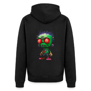 flower colorful zombie - Unisex Premium Bio Zip Hoodie - Schwarz - Hinten - Nico (187cm)