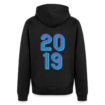 Année de naissance 2019 | Couleurs changeantes - Veste à capuche bio Premium Unisexe - noir - Dos - Nico (187cm)