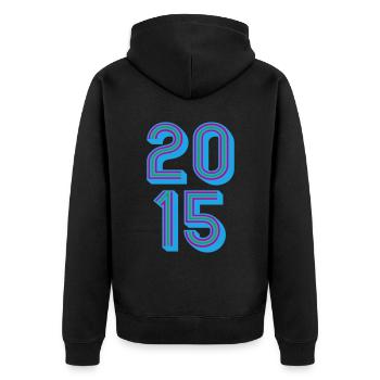 2015 Année de naissance | Couleurs changeantes - Veste à capuche bio Premium Unisexe - noir - Dos - Nico (187cm)