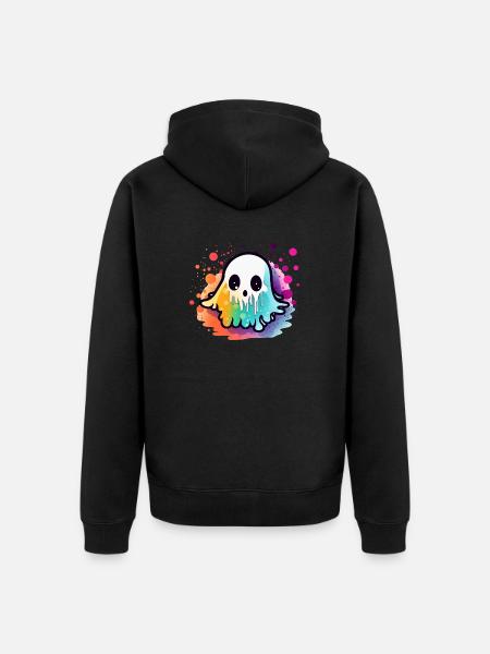 Geist bunt - Unisex Premium Bio Zip Hoodie - Schwarz