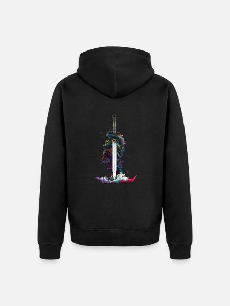 Magic Sword - Unisex Premium Organic Zip Hoodie - black