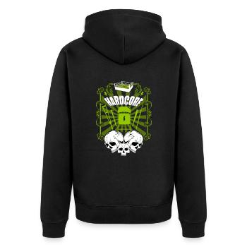 Hardcore Wrestling - Unisex Premium Organic Zip Hoodie - black - Back - Nico (187cm)