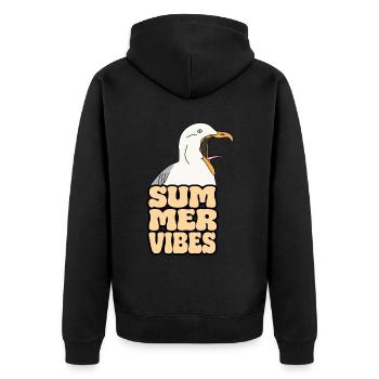 Ambiance estivale folle Seagull - Veste à capuche bio Premium Unisexe - noir - Dos - Nico (187cm)
