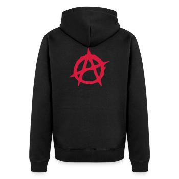 Anarchy représentation de caractères symbole - Veste à capuche bio Premium Unisexe - noir - Dos - Nico (187cm)