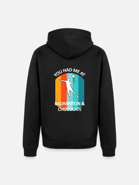 Badminton Badminton Badminton Player Chocolate - Unisex Premium Organic Zip Hoodie - black