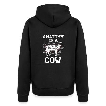 Anatomie d’un éleveur amateur de lait de vache et de bovins - Veste à capuche bio Premium Unisexe - noir - Dos - Nico (187cm)