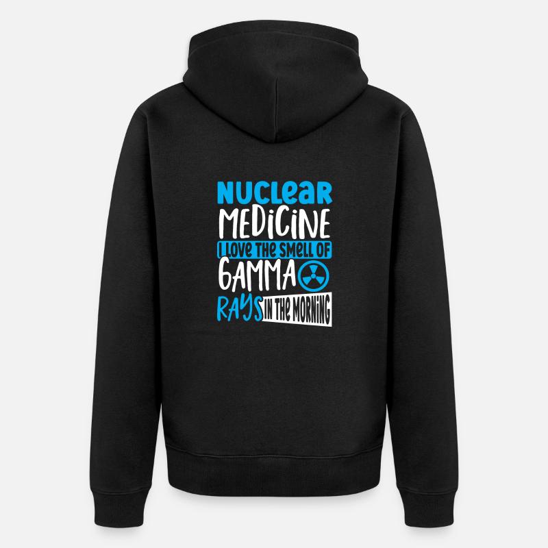 Médecine nucléaire J’aime l’odeur de - Veste à capuche bio Premium Unisexe - noir