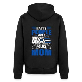 Polizei Polizist Polizeibeamte - Unisex Premium Bio Zip Hoodie - Schwarz - Hinten - Nico (187cm)