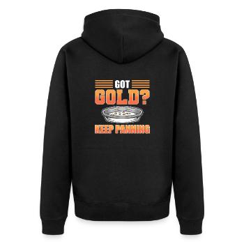 Metalldetektor Gold Panner Gold Digger Kostüm - Unisex Premium Bio Zip Hoodie - Schwarz - Hinten - Nico (187cm)