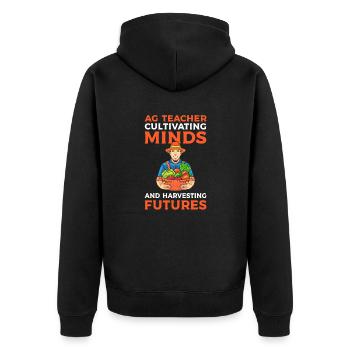 Agricultural teachers Agricultural teachers who - Unisex Premium Organic Zip Hoodie - black - Back - Nico (187cm)