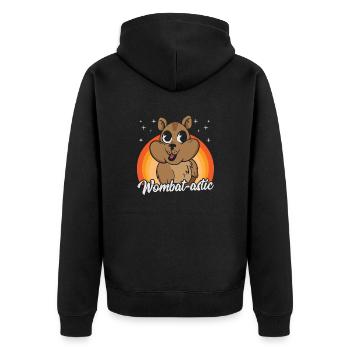 Wombat-astic Wombat-Fanartikel mit australischen - Unisex Premium Bio Zip Hoodie - Schwarz - Hinten - Nico (187cm)
