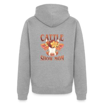 Heifer Farmer Show Kuhschau Mama Vieh - Unisex Premium Bio Zip Hoodie - Grau meliert - Hinten - Nico (187cm)
