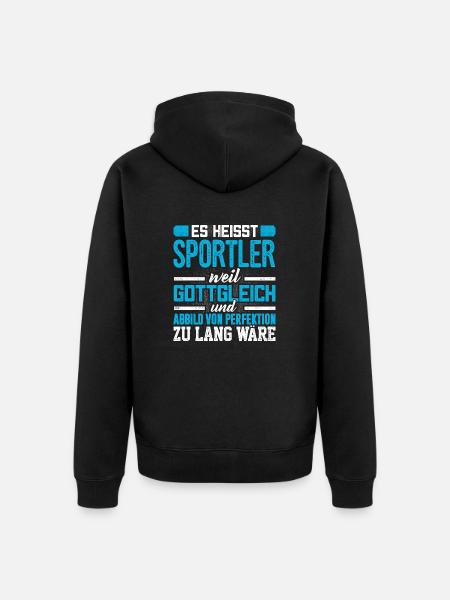 SPORTLER - Perfekt - Unisex Premium Bio Zip Hoodie - Schwarz