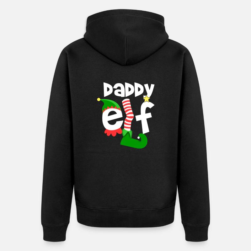 daddy elf - Unisex Premium Bio Zip Hoodie - Schwarz