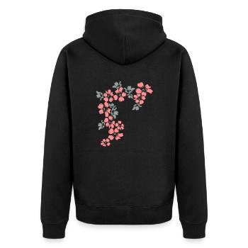 flowers - Unisex Premium Organic Zip Hoodie - black - Back - Nico (187cm)