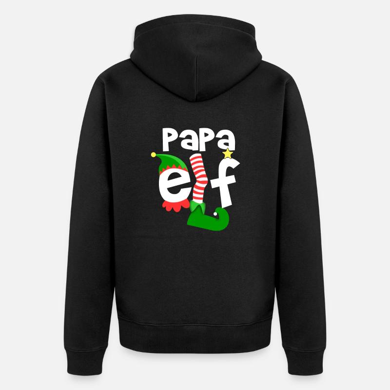 papa elf - Unisex Premium Bio Zip Hoodie - Schwarz