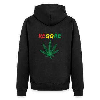 REGGAE cannabis - Veste à capuche bio Premium Unisexe - noir - Dos - Nico (187cm)