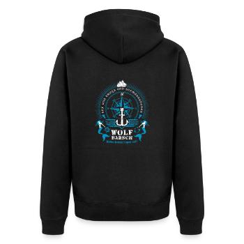 wolf_barsch_shirt_122015_2c01 - Unisex Premium Bio Zip Hoodie - Schwarz - Hinten - Nico (187cm)